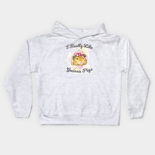 I Really Like Guinea Pigs Kids Hoodie by Bhagila